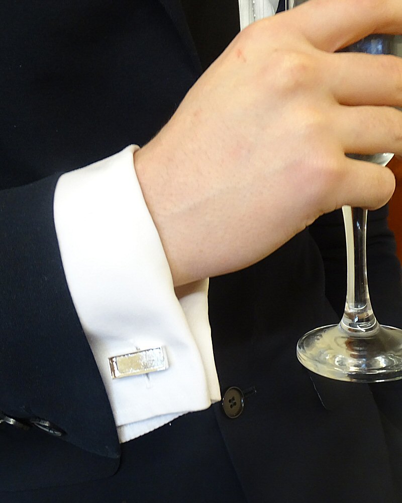 Silver Cufflink mounts For Resin Or To Set 22x7 Stone