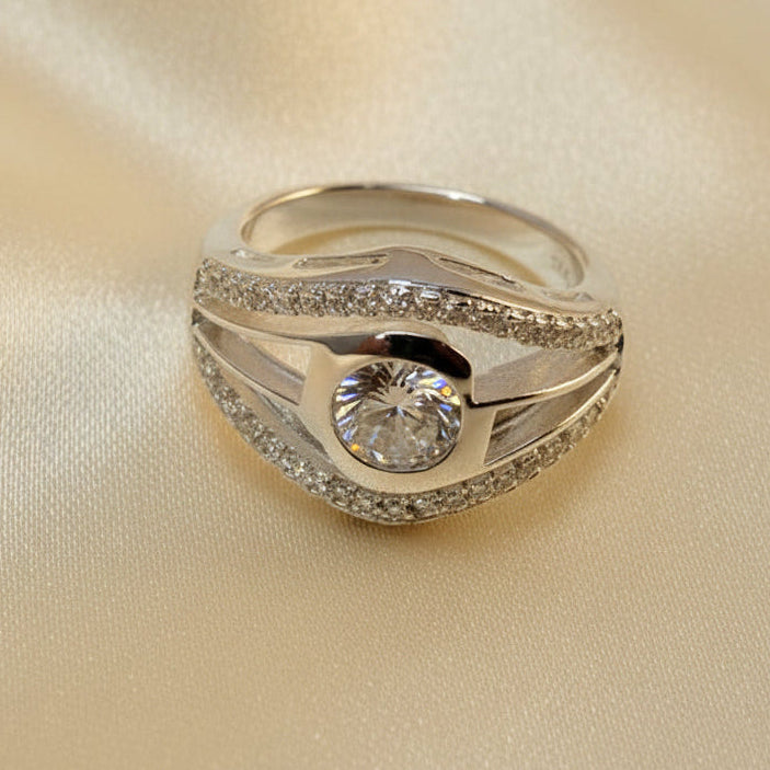 Stunning Silver Ring With CZ Specially For Ashes