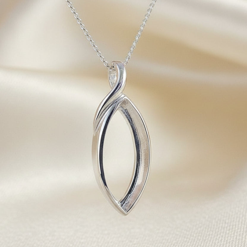Unset Silver Pendant To Fit 18x8 Stone