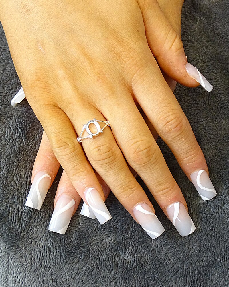 Ladies Silver Ring Casting For 8x6 Stone