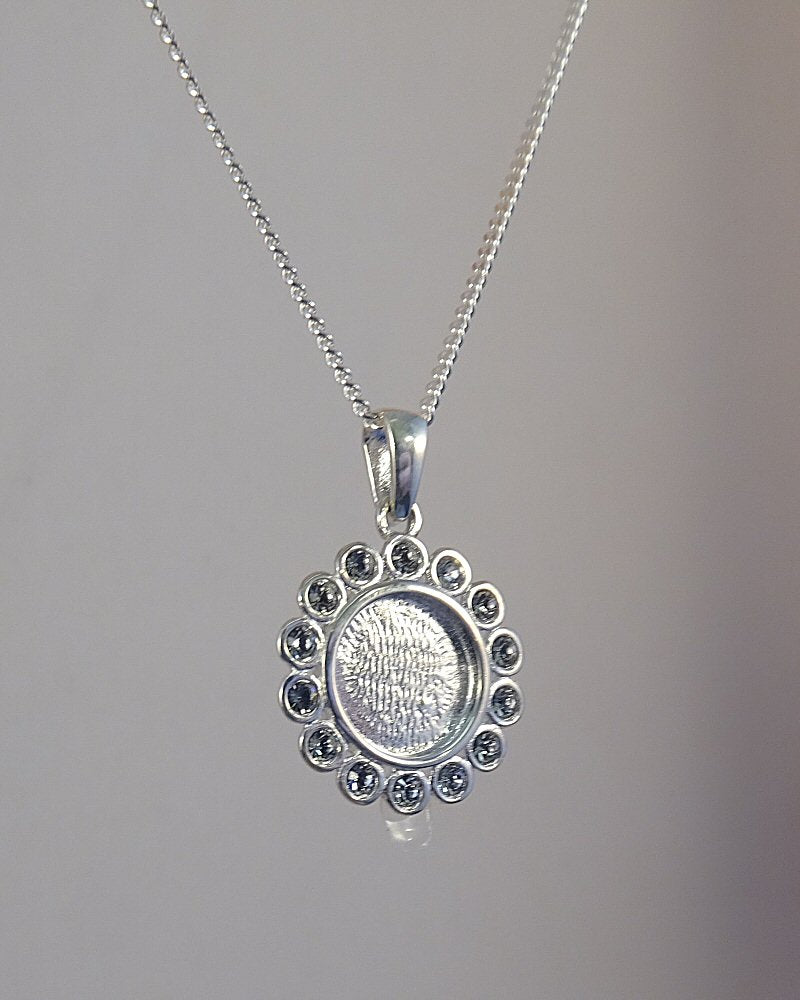 silver and cz pendant blank