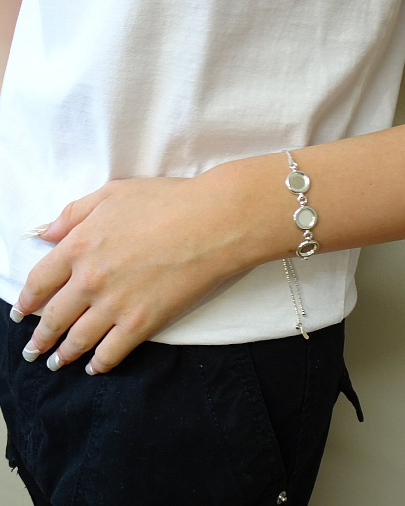 Silver Bracelet Blanks Suitable for 6mm Cabochons or Resin