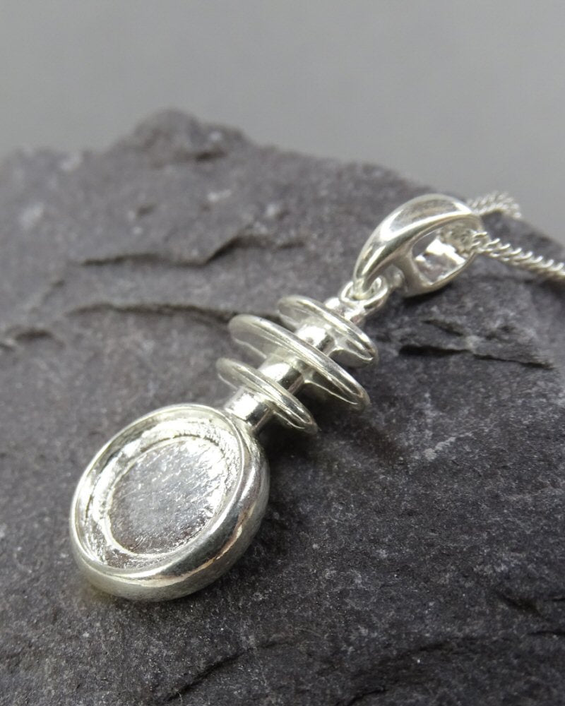 Double Sided Solid Silver Fancy Pendant To Fit 10mm Cabochon