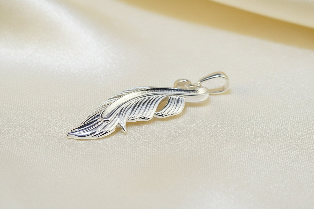 Solid Silver Feather Pendant Can be Used With Resin