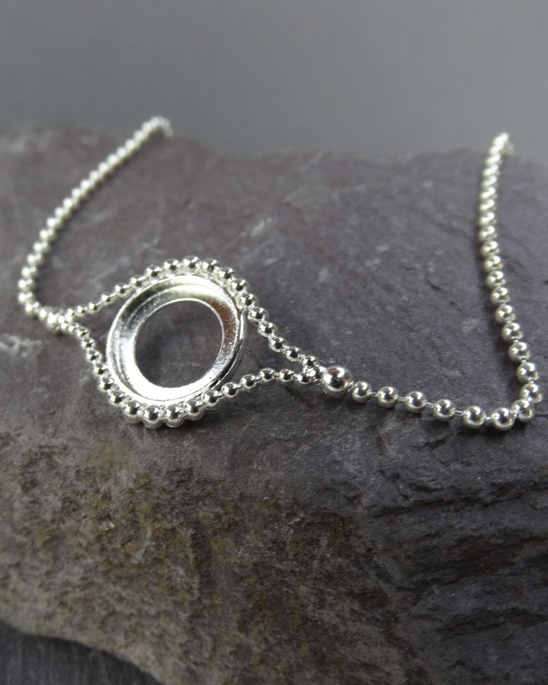 Silver Chain Bracelet Ready To Fit 10mm cabochon