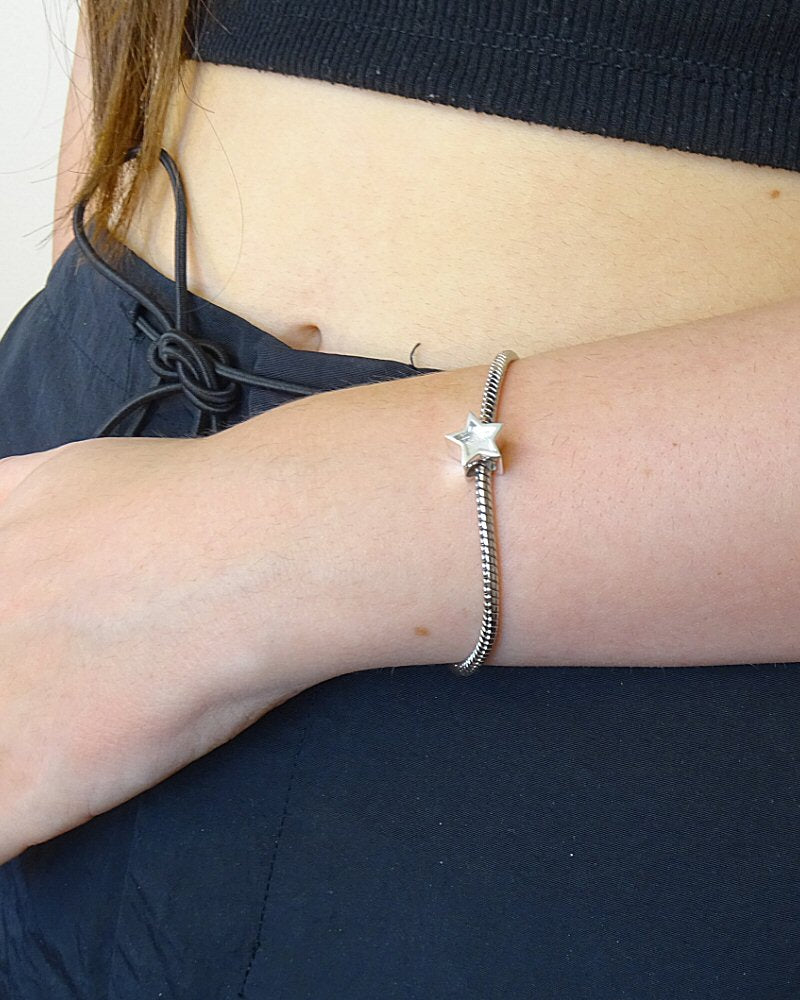 Silver Star Bangle Charm for bracelet suitable for Resin