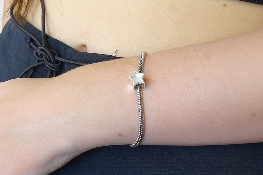Silver Star Bangle Charm for bracelet suitable for Resin