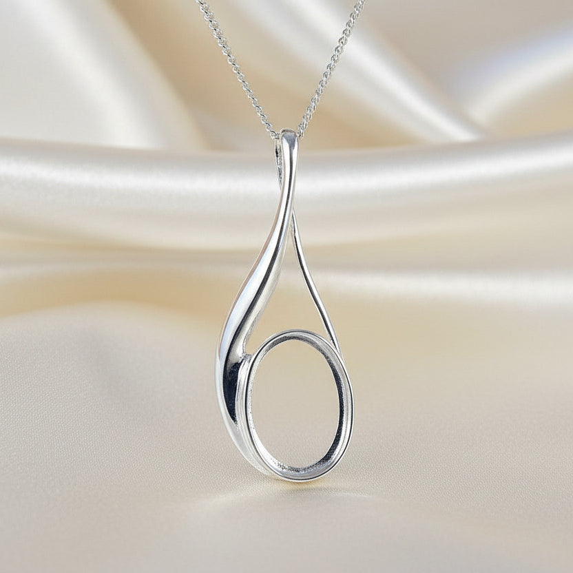 silver pendant for 14x10 stone
