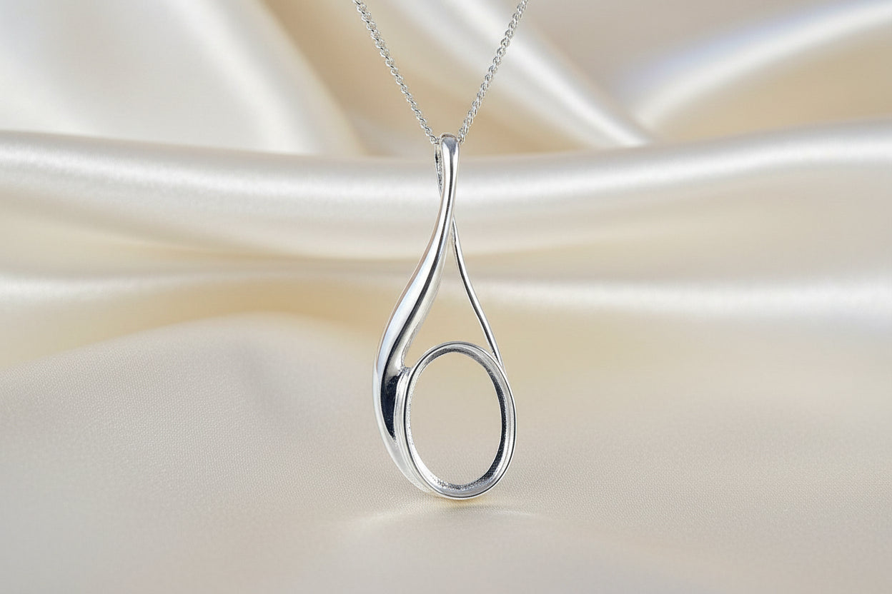 silver pendant for 14x10 stone