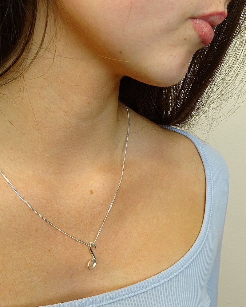 Solid silver Musical Note Pendant Mount To Fit a 8x6 Cabochon