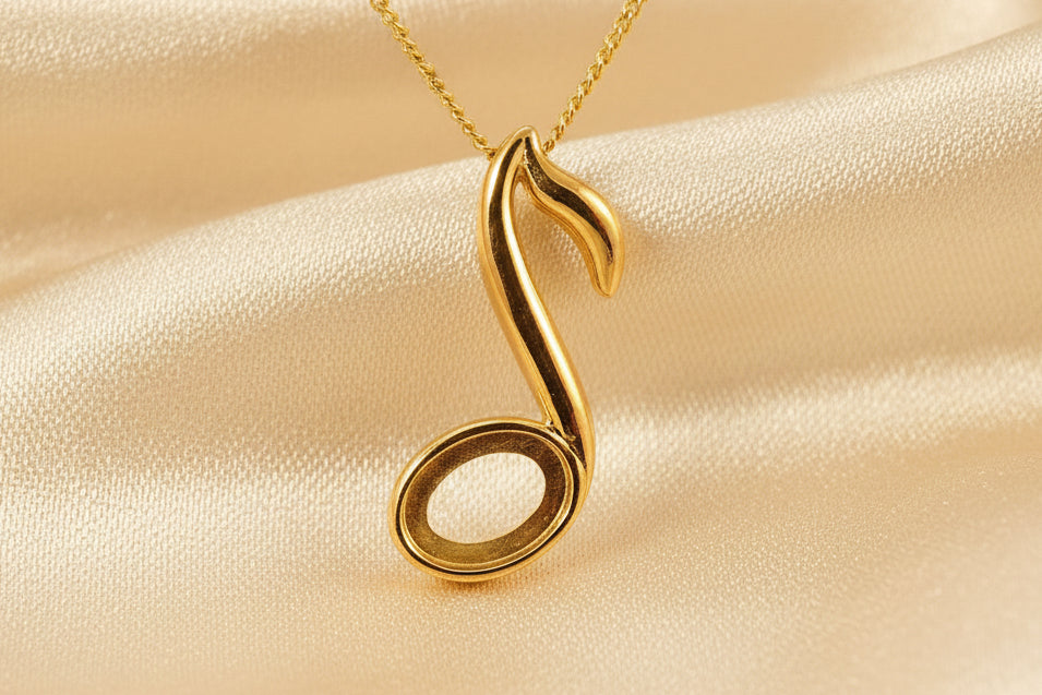 Solid Gold Music Pendant To Fit 8x6