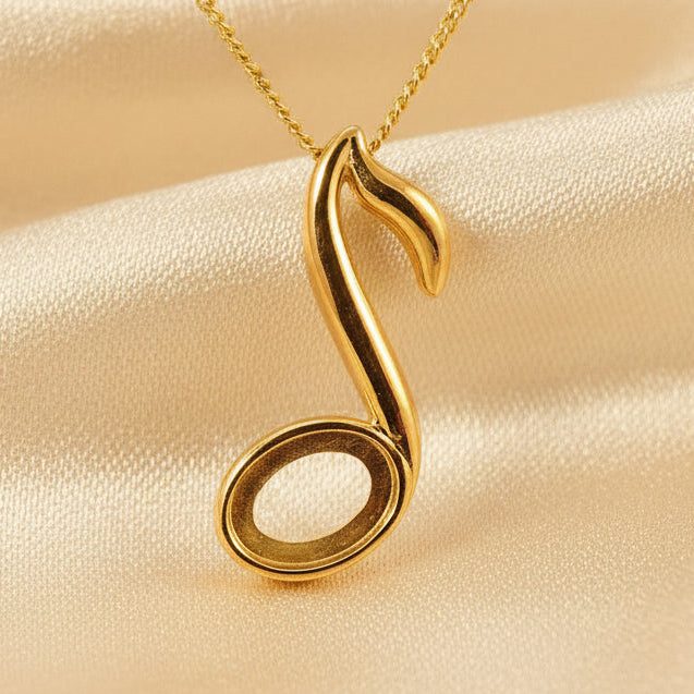 Solid Gold Music Pendant To Fit 8x6