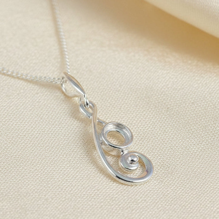 Pretty Silver 925 Cabochon Pendant Setting For a 5mm