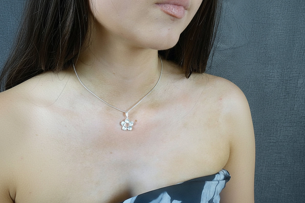 Silver Flower Pendant To Fit A 6mm Cabochon