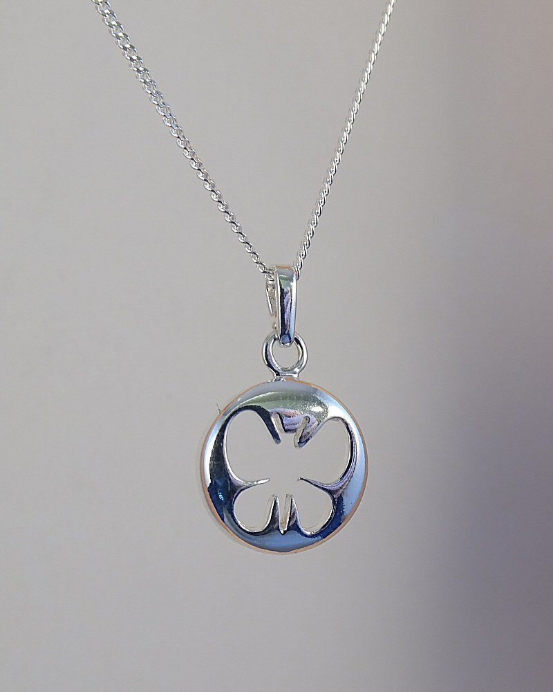 Silver Pendant For 13mm Cabochon With Butterfly Cut Out