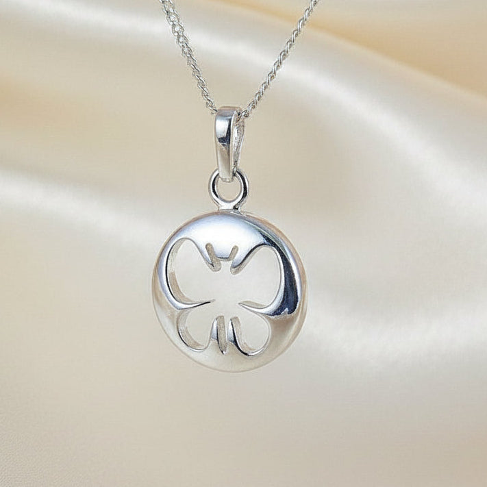 silver butterfly cutout pendant