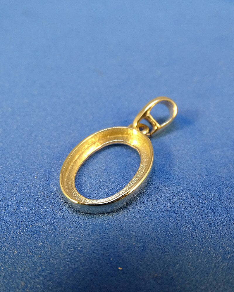Solid Gold Plain Pendant To Fit Cabochon