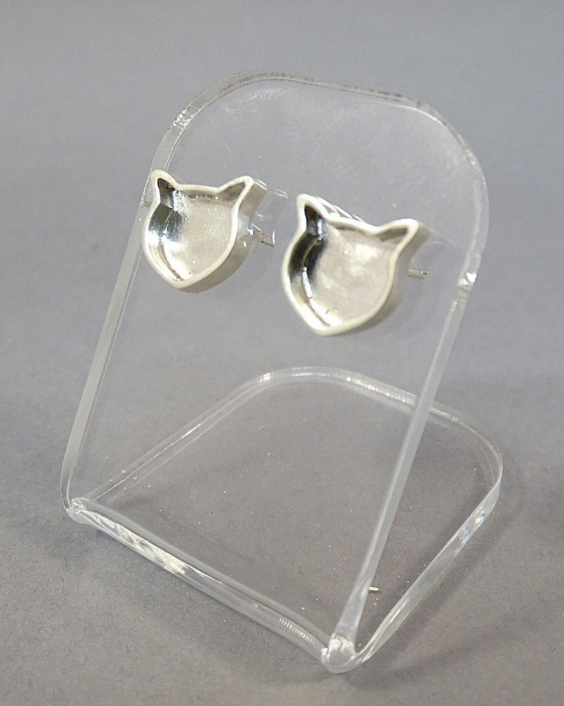 Silver Cat Studs Great with Resin
