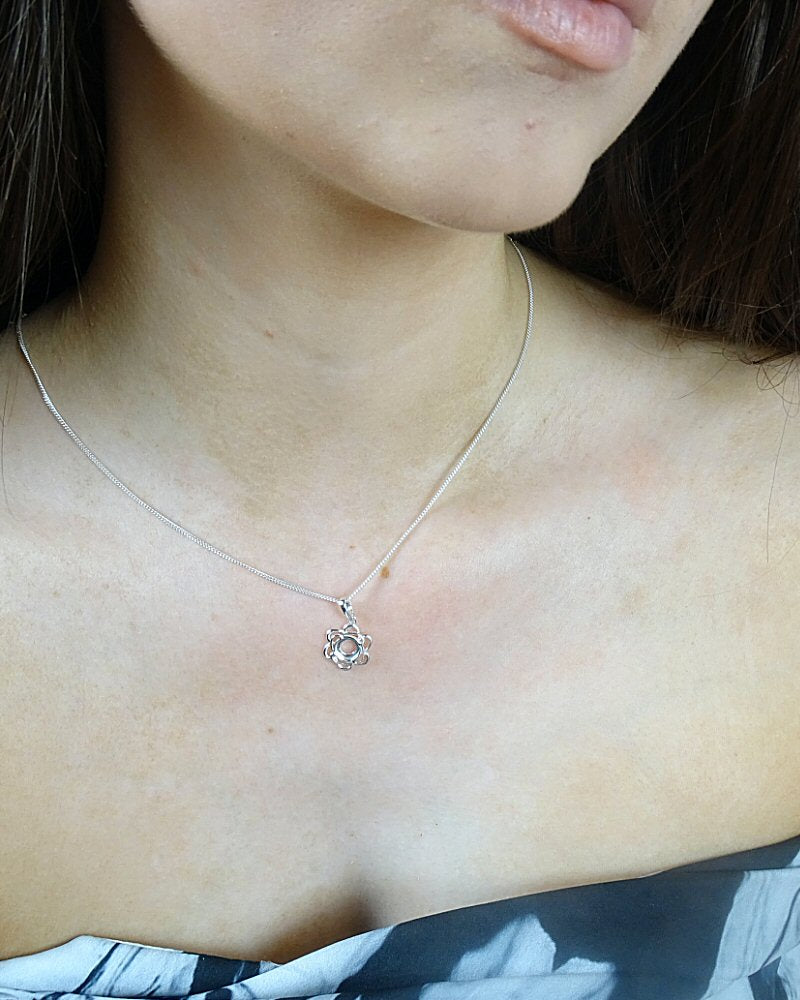 Fancy Silver Pendant Mount To Fit a 6mm cabochon