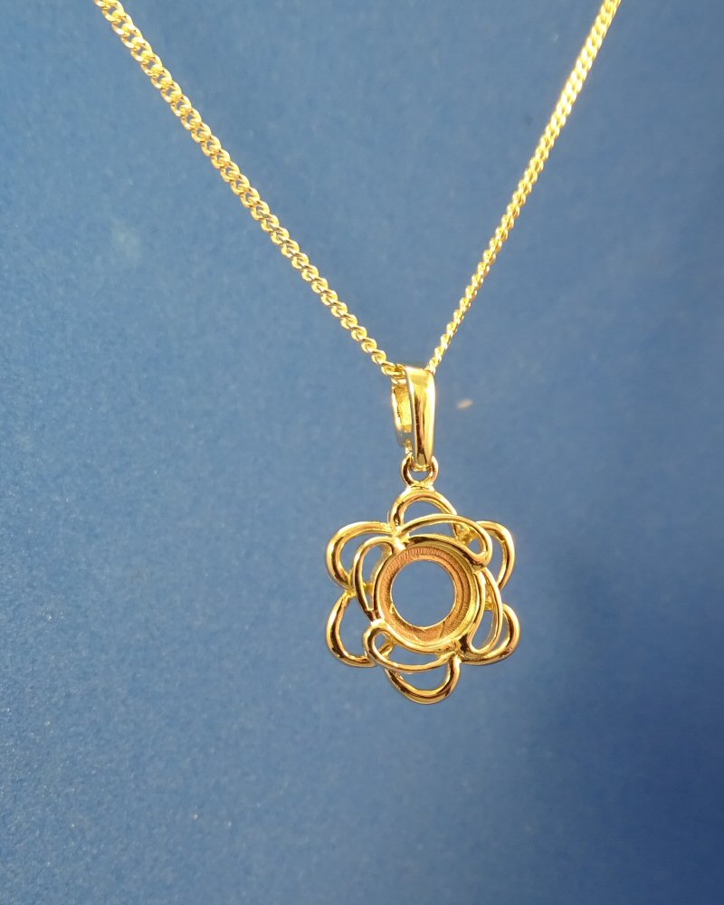 Solid Gold Fancy Pendant To Fit 6mm