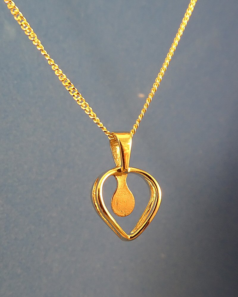 Small Solid Gold Pendant To Fit 5mm