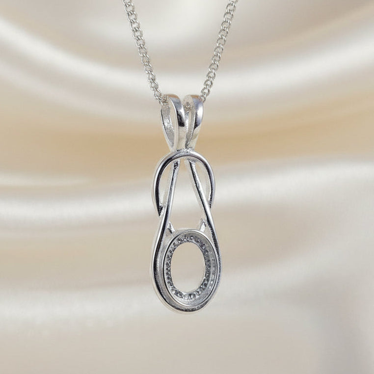 silver Celtic pendant for cabochon
