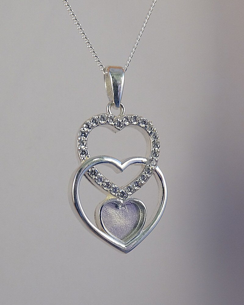silver triple heart pendant