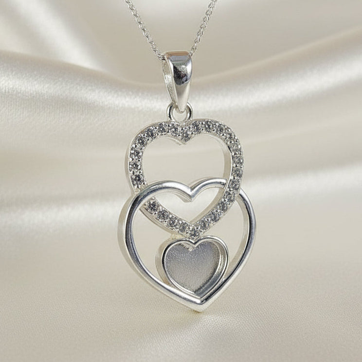 silver triple heart pendant