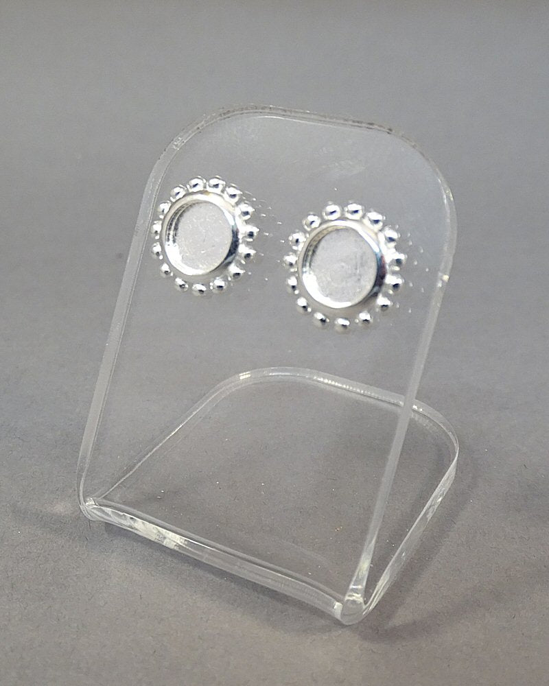 6mm Cabochon Silver Stud Settings