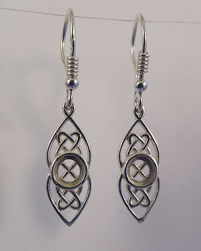silver celtic drop earring blanks