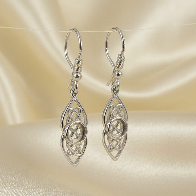silver celtic drop earring blanks
