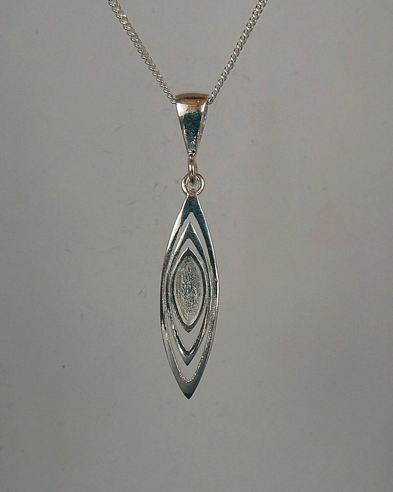 Solid Silver Modern Style Pendant Suitable For Stones Or Resin