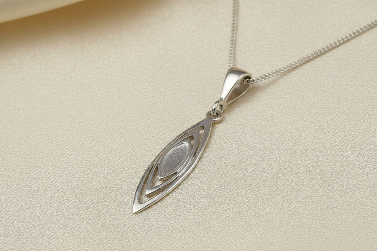 Solid Silver Modern Style Pendant Suitable For Stones Or Resin