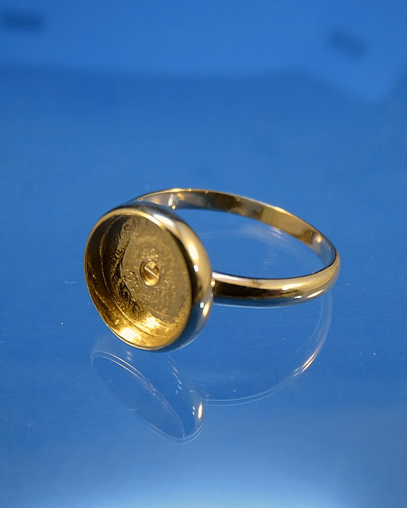 Solid Gold Simple Ring Blank Suitable For Resin Or Cabochon