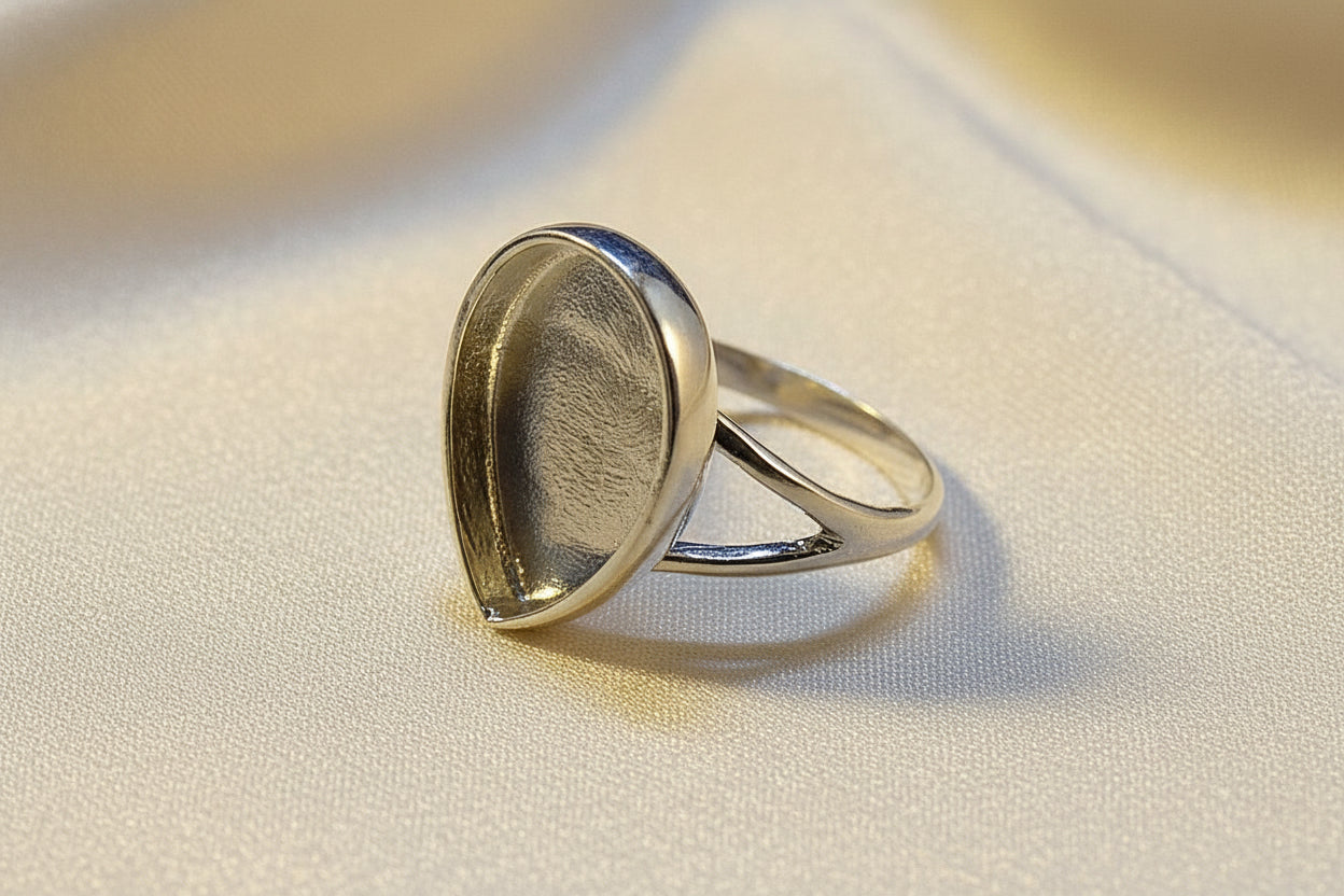 Ring Bezel For Teardrop 12X17 Stone Or Resin