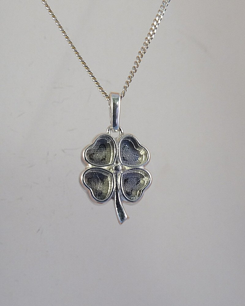 Solid Silver Four Leaf Clover Pendant Mount For Resin