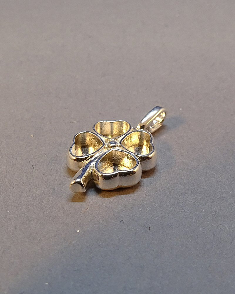 Solid Silver Four Leaf Clover Pendant Mount For Resin