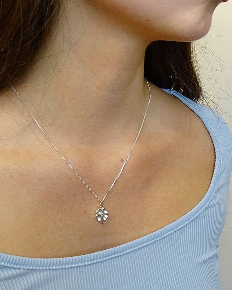 Solid Silver Four Leaf Clover Pendant Mount For Resin