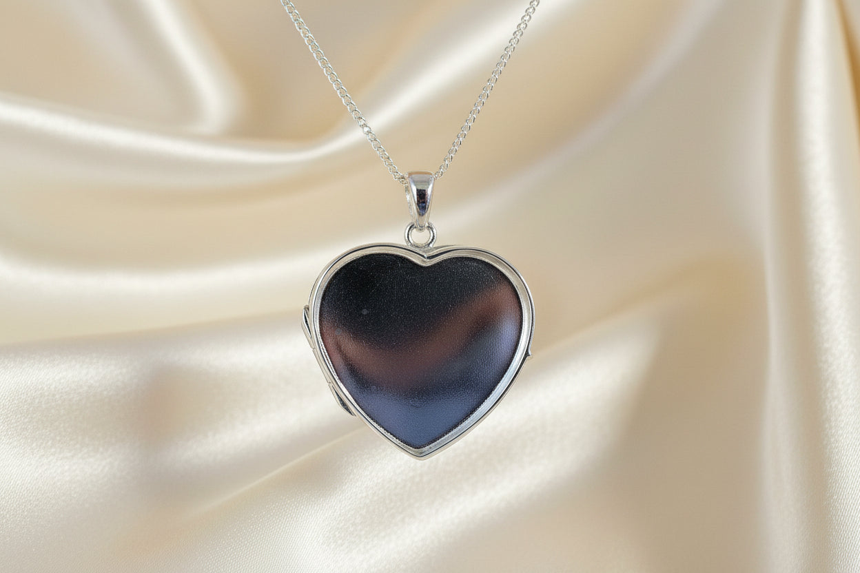 Silver Heart Locket Setting Suitable For Use With Resin
