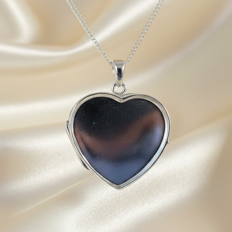Silver Heart Locket Setting Suitable For Use With Resin