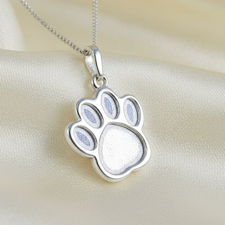 Solid Silver Dog Paw Pendant Blank Suitable For Resin