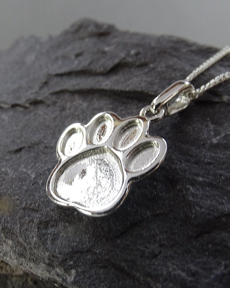 Solid Silver Dog Paw Pendant Blank Suitable For Resin