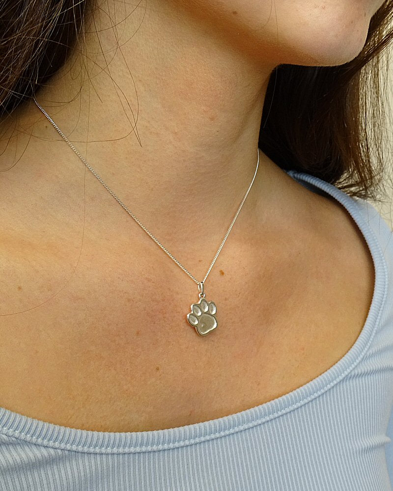 Solid Silver Dog Paw Pendant Blank Suitable For Resin