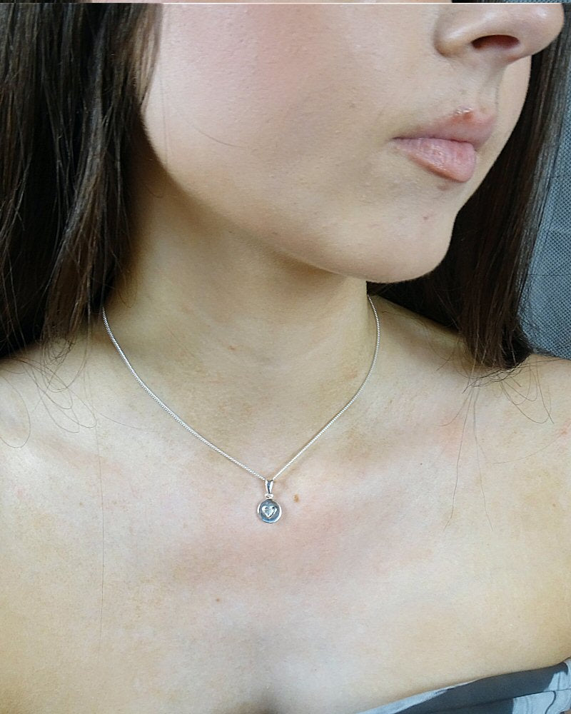 Small Silver Heart Pendant Mount