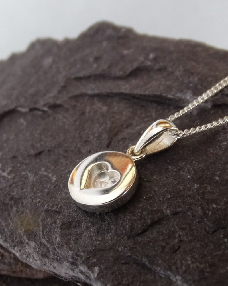 Small Silver Heart Pendant Mount