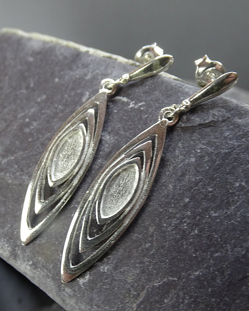 Modern Style Long Drop Earrings For Stones Or Resin