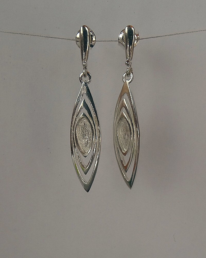 Modern Style Long Drop Earrings For Stones Or Resin