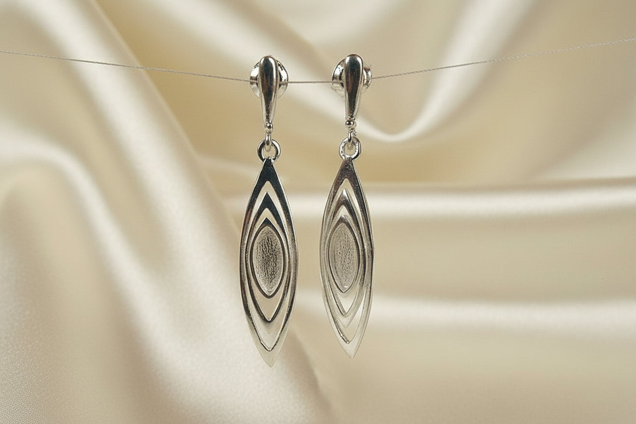 Modern Style Long Drop Earrings For Stones Or Resin