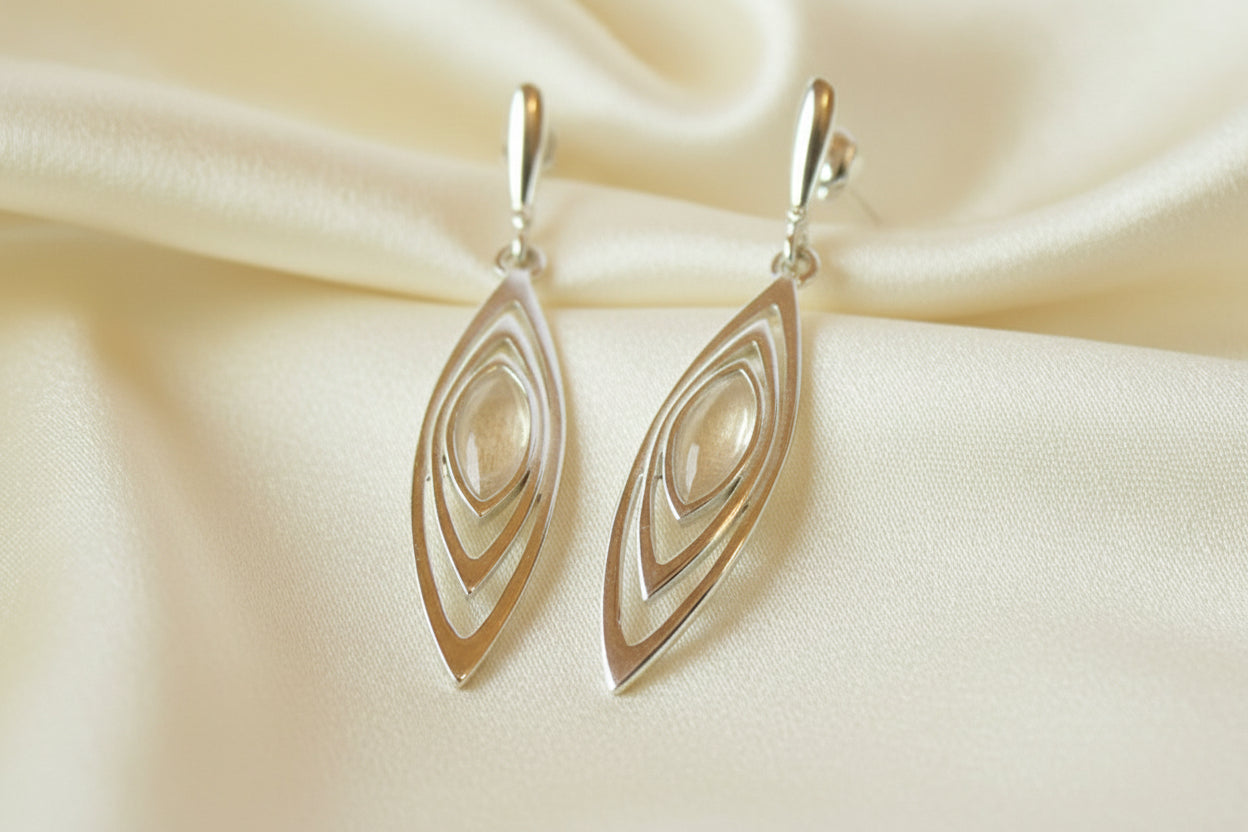 Modern Style Long Drop Earrings For Stones Or Resin