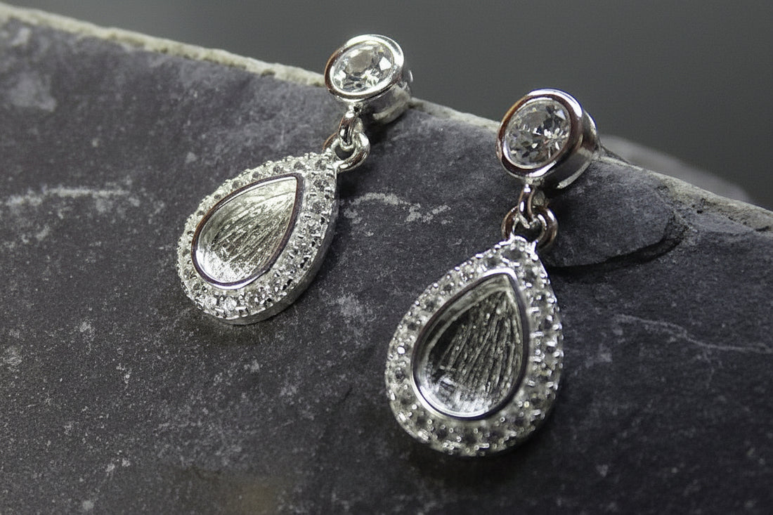 Teardrop CZ Drop Earrings Suitable For Resin